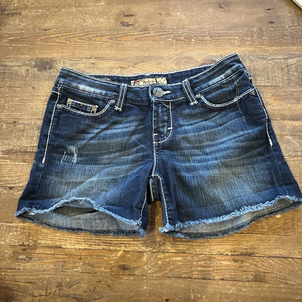 BKE Madison Stretch Womens Size 27 Denim Distressed Designer Jean Short Shorts